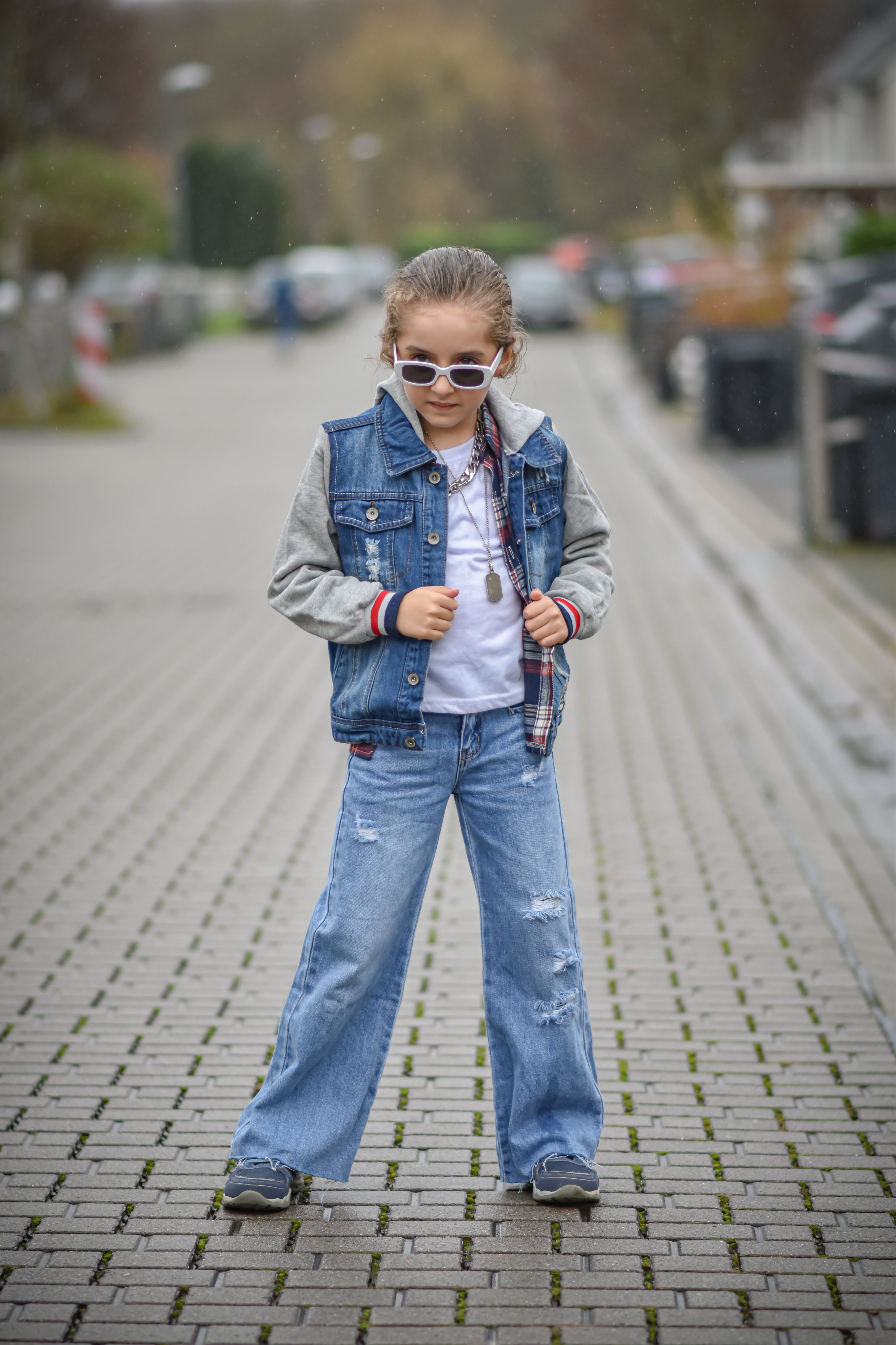 Kids Denim Ripped Trousers Children's Clothing Korean Fashion High Waist  Jeans Slim Color Hole Ripped Pants