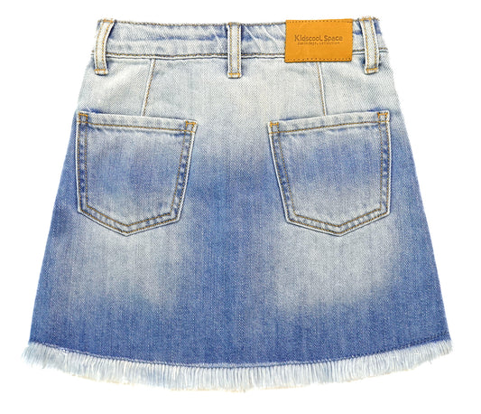 Baby & Little Girls Summer Denim Skirt,Raw Edge Fashion Jeans Short Dress