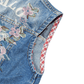 Girls Distressed Sleeveless Jacket Embroidered Denim Vest Jacket Tops
