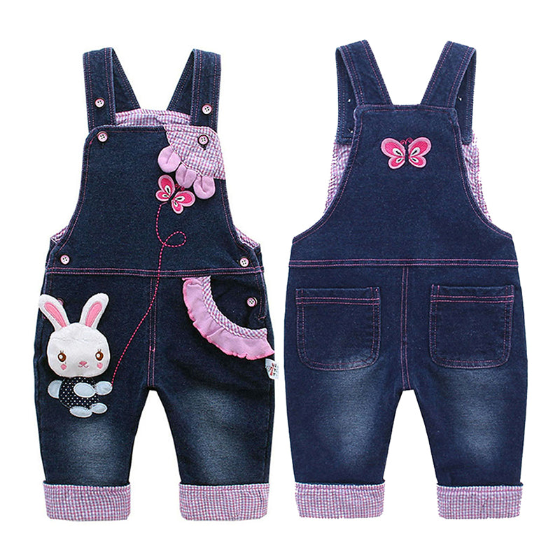 Baby Jeans Overalls Bunny 3D Cartoon Soft Knitted