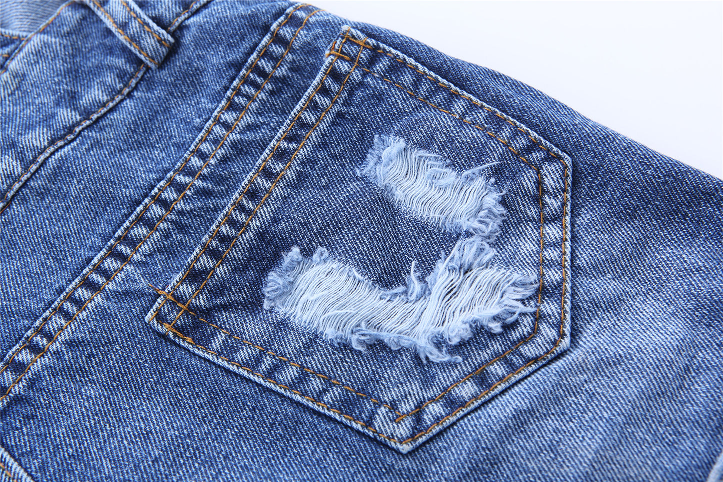 Girls Jeans Overalls Ripped Denim Shortalls