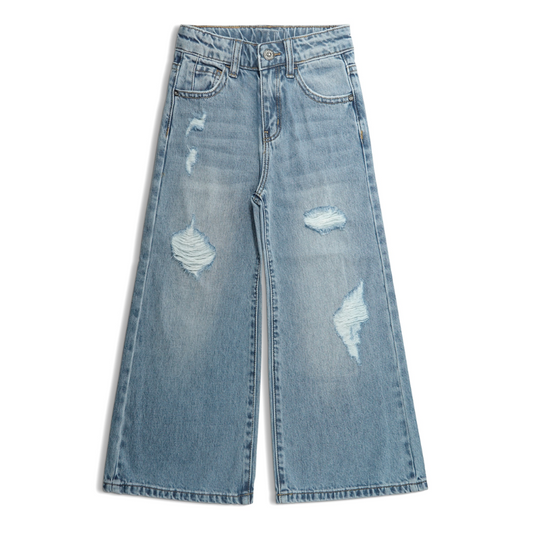 Flare Little Big Girl Ripped Wide Leg Soft Jeans Pants