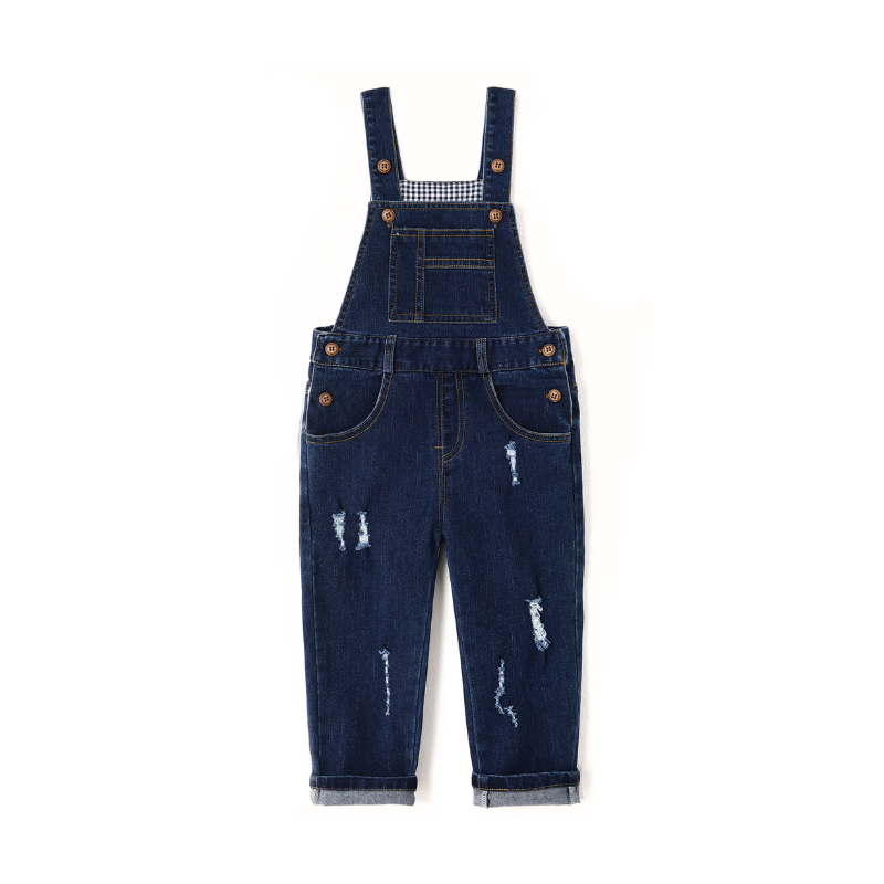 Boys Girls Blue Denim Dungaree Jean Overalls