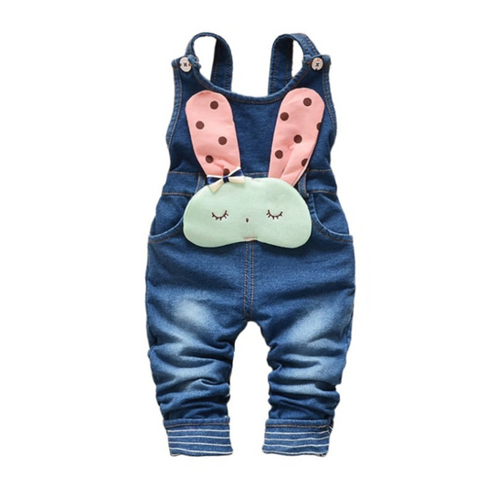 Baby Cotton 3D Cartoon Bunny Soft Knitted Jeans Overalls