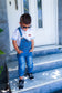 Child Ripped Stone Washed Jeans Overalls