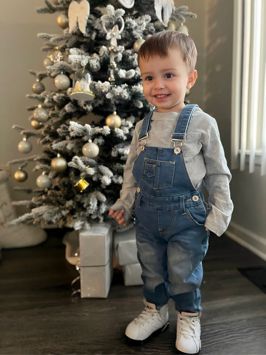 Toddler Jeans Overalls Ripped Denim Jumpsuit