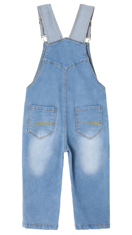 Toddler Adjustable Light Blue Washed Jeans Overalls