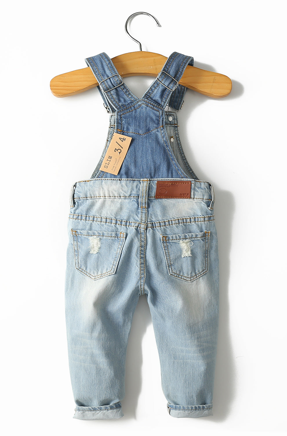 Little Girl Boy Jeans Overalls Ripped Denim Overalls