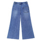 Kid Girl Boy,Elastic Band Inside Ripped Denim Wide-Leg Jeans Pants