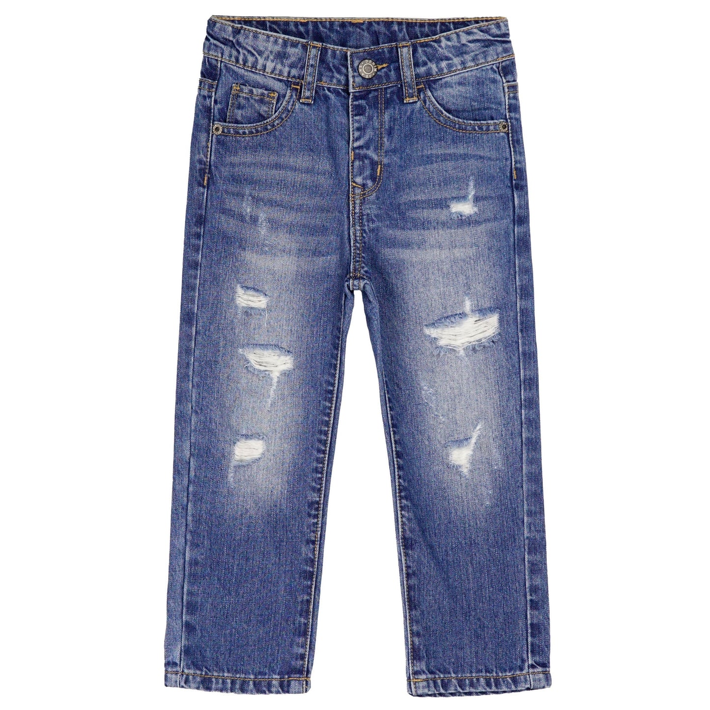 Little Kid Elastic Band Fashion Ripped Jeans