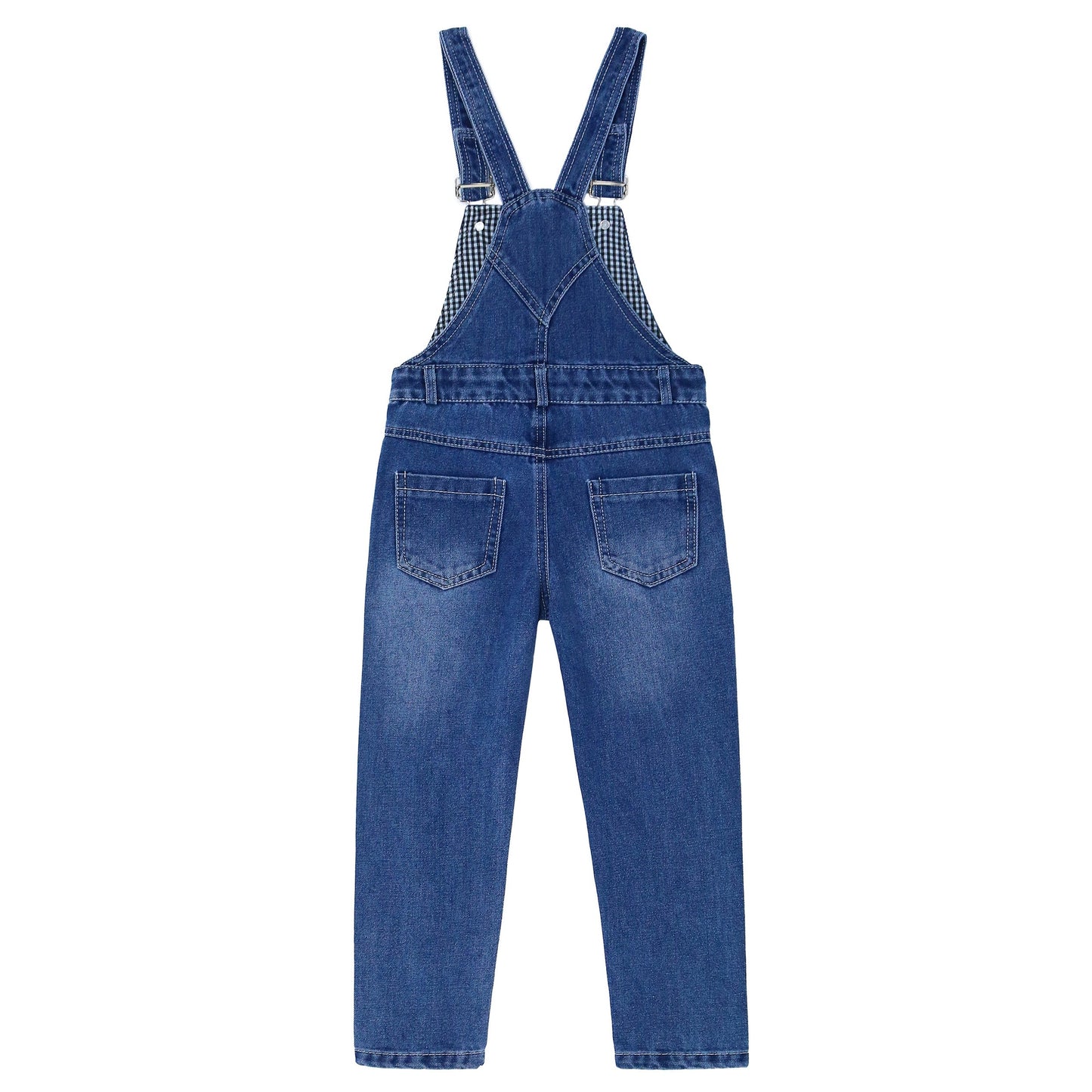 Kid Boy Girl Small Bib Pocket Adjustable Straps Ripped Jean Novel Overalls