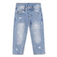 Baby Boy Jeans,Soft Ripped Denim Elastic Band Inside Pants