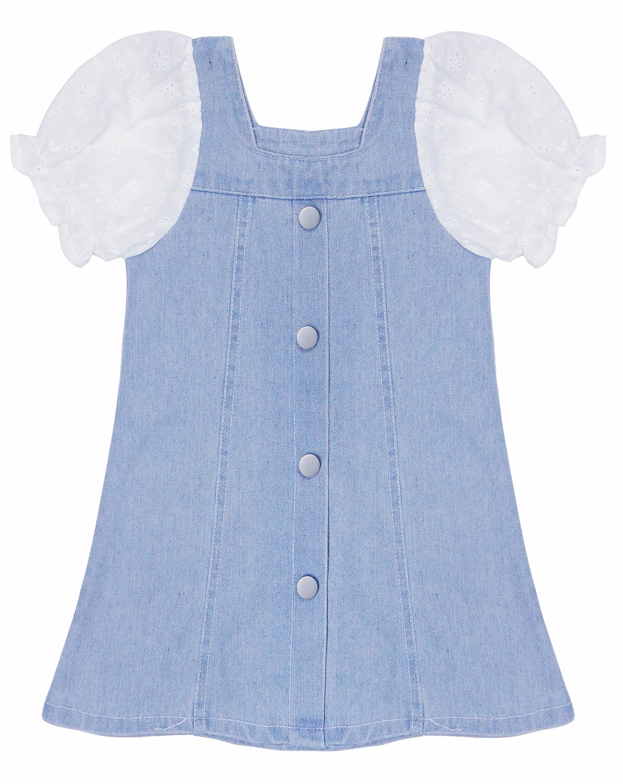 Baby Little Girl Denim Dress,Summer Short Sleeve Denim Tops