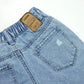 Baby Little Boys Jeans, Girls Elastic Waist Adjustable Ripped Patchworked Denim Pants