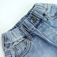 Infant Jeans, Baby Toddler Elastic Waist with D-ring 4 Ripped Holes Denim Pants