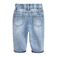 Infant Jeans, Baby Toddler Elastic Waist with D-ring 4 Ripped Holes Denim Pants