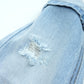 Infant Jeans,Baby Toddler Elastic Band Inside with D-ring Simple Design Distressed Soft Denim Pants