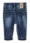 Infant Jeans,Baby Toddler Elastic Band Inside with D-ring Distressed Soft Stretch Denim Pants