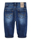 Infant Jeans,Baby Toddler Elastic Band Inside with D-ring Ripped Vintage Creasing Denim Pants