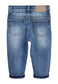 Baby Jeans,Little Toddler Elastic Band Inside with D-ring Small Distressed Holes Vintage Creasing Stretch Denim Pants