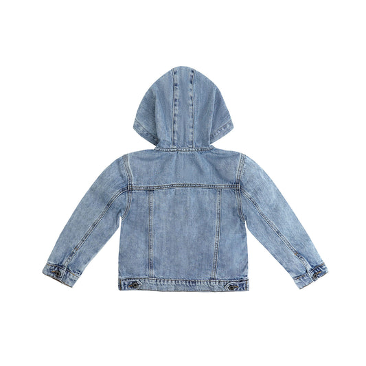 Boys Denim Jacket,Little Big Kids Simple Design Hooded Jean Coat