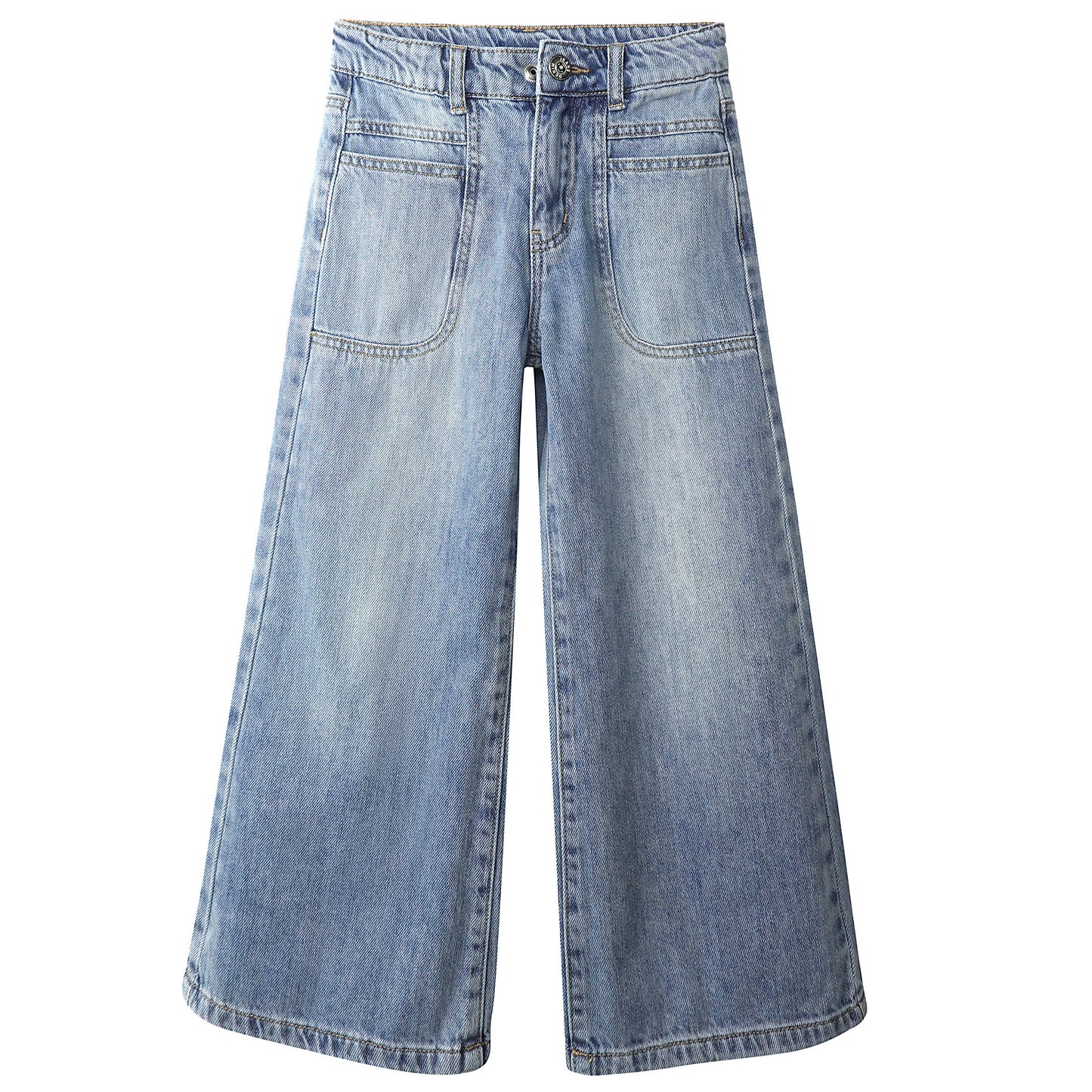 Girls Jeans, 12M-13T Wide Size Range Wide-leg Flared Denim Pants