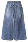 Girls Jeans, 5-14T Wide-leg Loose Elastic Waist with String Flared Denim Pants