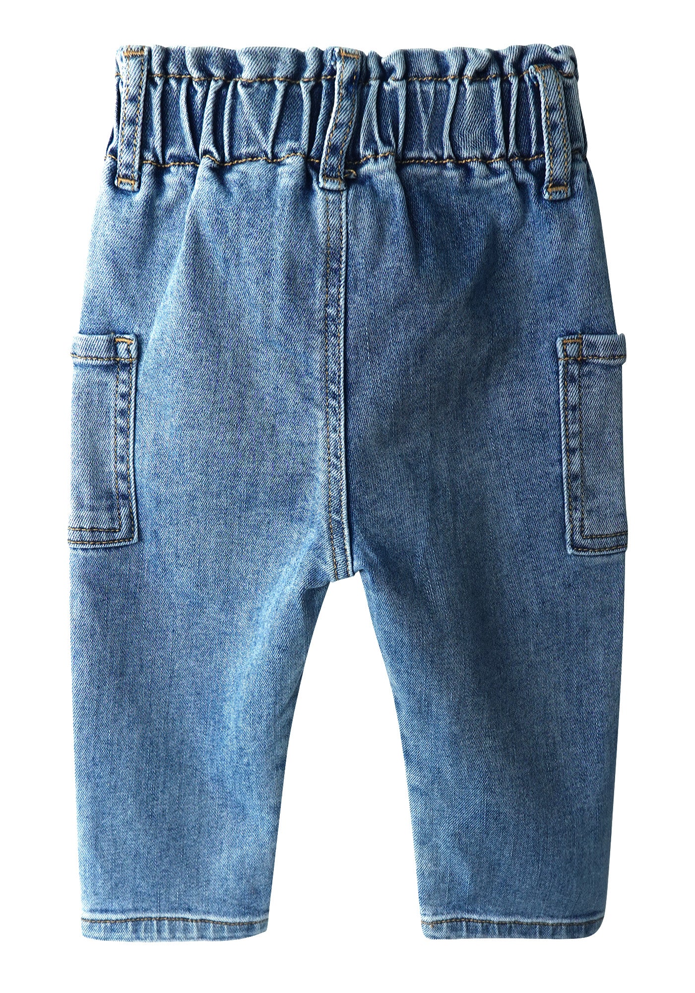 Baby Girls Jeans,Toddler Boy Elastic Waist with D-ring Square-Shaped Pockets Straight Leg Denim Pants