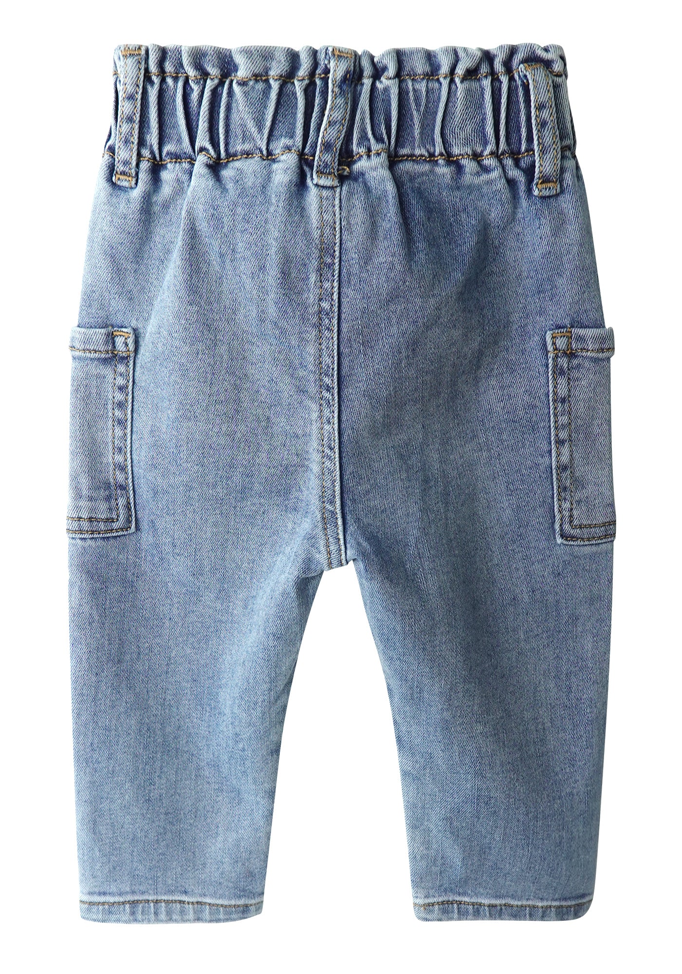 Baby Girls Jeans,Toddler Boy Elastic Waist with D-ring Square-Shaped Pockets Straight Leg Denim Pants