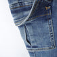 Little Big Girls Cargo Jeans,Elastic Waist Accordion Style Pockets with Flaps Denim Pants