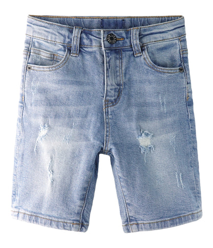 Baby Denim Shorts,Elastic WaistBand Inside Ripped Stretch Summer Half Bottoms