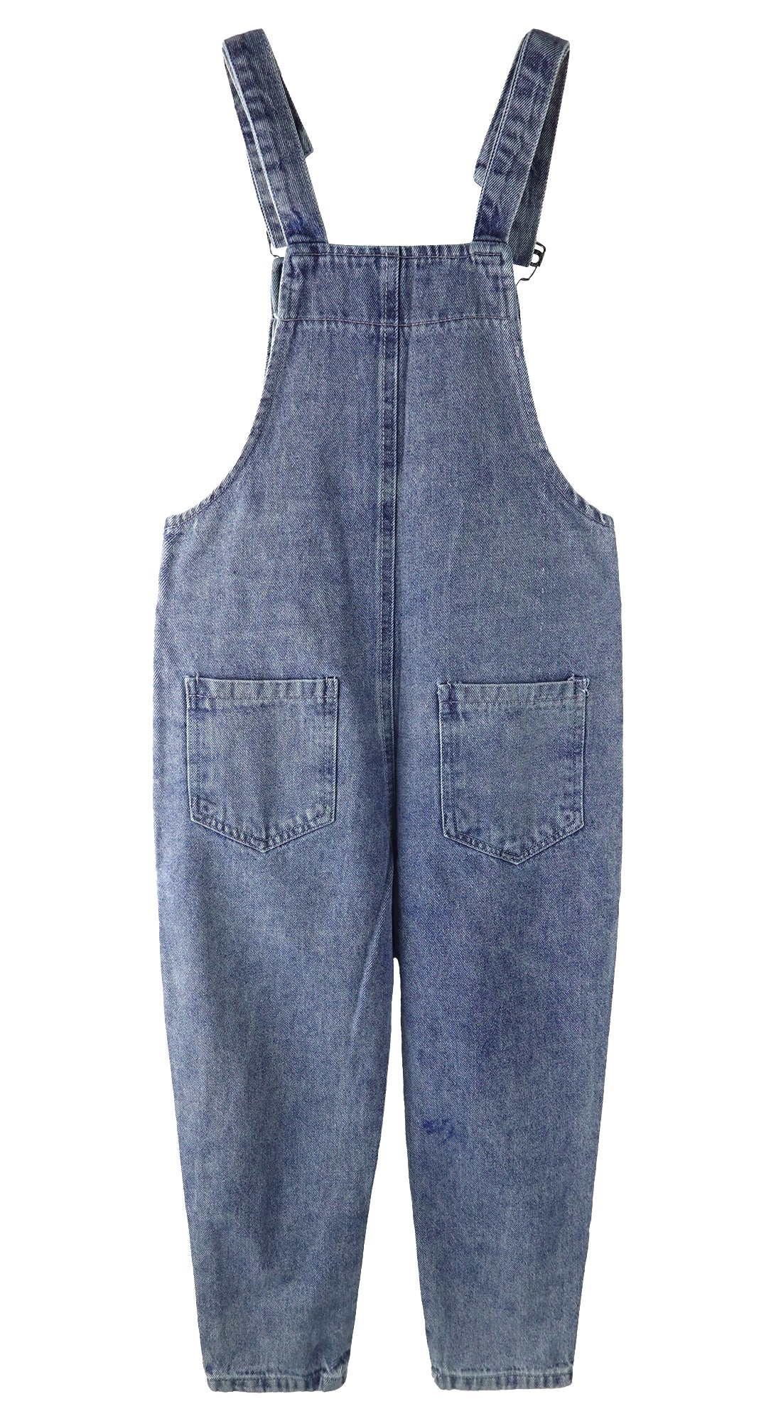 Little Girls Denim Overalls, Fake Pocktes Simple Design Summer Loose Fit Jeans Dungarees