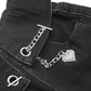 Flounced Girls Wide-leg Stretch Denim Pants, 5-14T Ribbed Elastic Waist with Chain Jeans