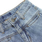 Hiden Front Pockets Girls Wide-leg Denim Pants, 5-14T Elastic Waistband Inside with D-ring Loops Jeans