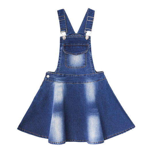 Girls Denim Skirts,Little Big Girls Soft Stretchy Jeans Overall Dress