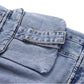 8-Pocket Girls Wide-leg Denim Pants, 5-14T Ribbed Elastic Waist Jeans