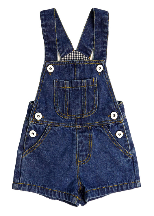 Baby Boys Denim Shortalls, Toddler Little Girls Soft Jeans Summer Shortalls