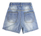 Little Girls Boys Denim Shorts,Elastic Waistband Inside Cargo Jean Summer Half Pants