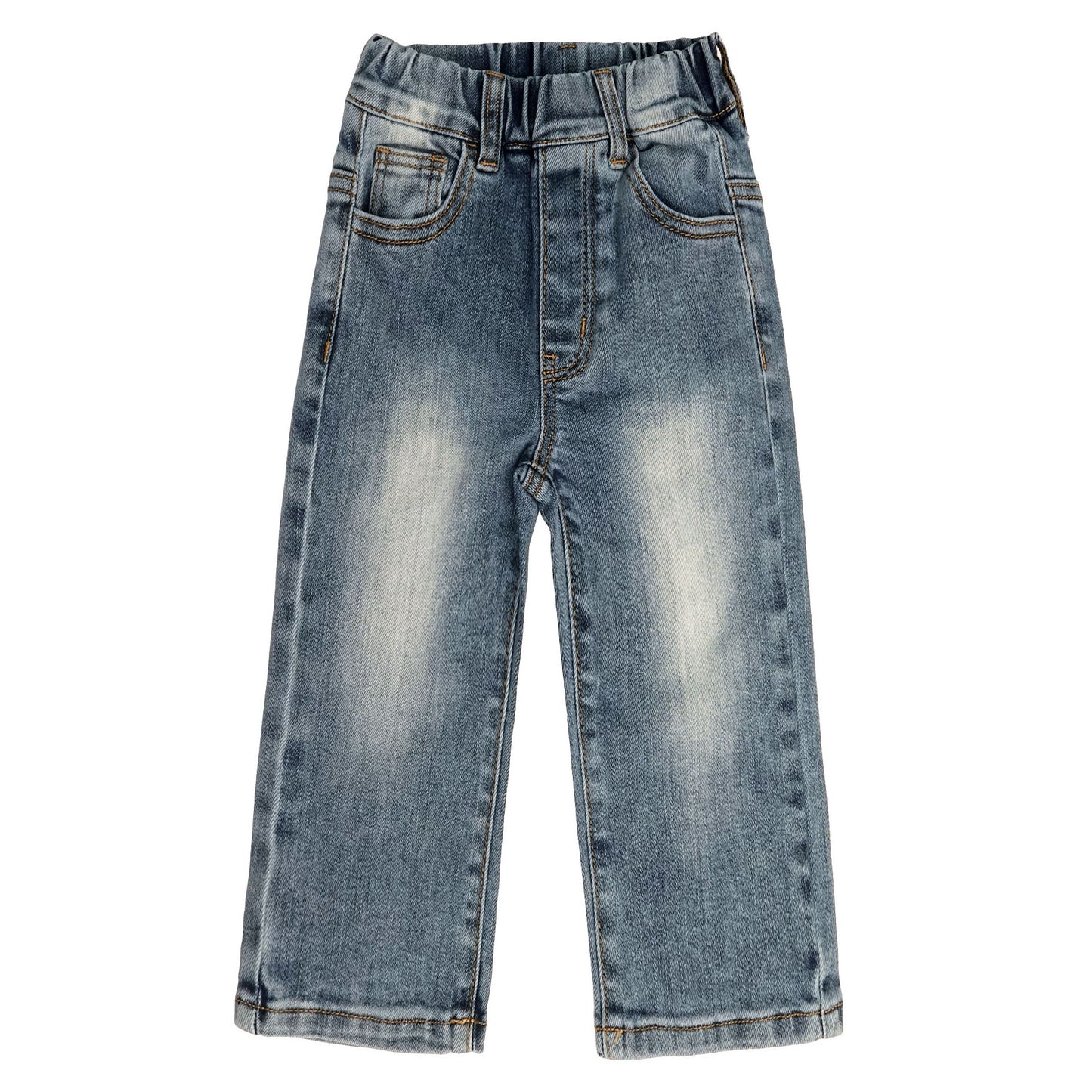 Toddler & Big Girls Jeans, 18M-13T Simple Desgin Ribbed Waist Stretch Denim Pants
