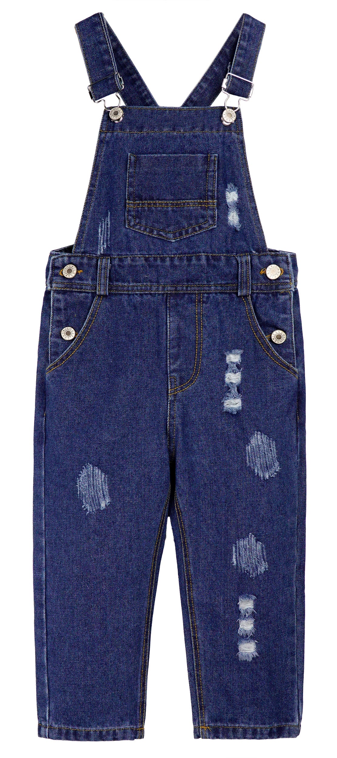 Boys Girls Jeans Overalls Baby Ripped Denim Workwear