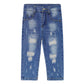 Baby Elastic Inside Ripped Jeans,Little Toddler Kids Distressed Denim Pants