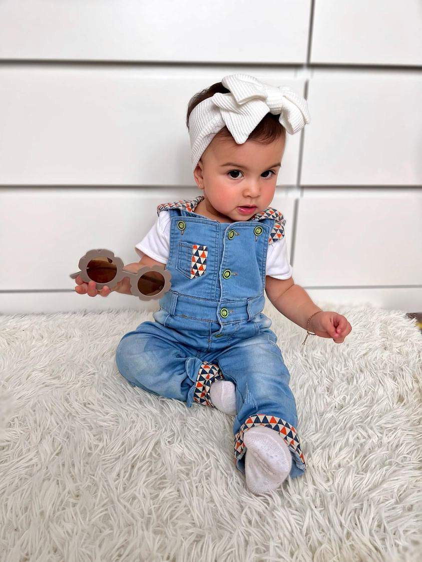 Toddler Fashion Pattern Hooded Denim Overalls