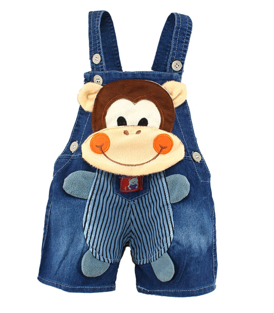 Baby Cute Summer Jean Overalls,Toddler Denim Cartoon 3D Animal Shortalls