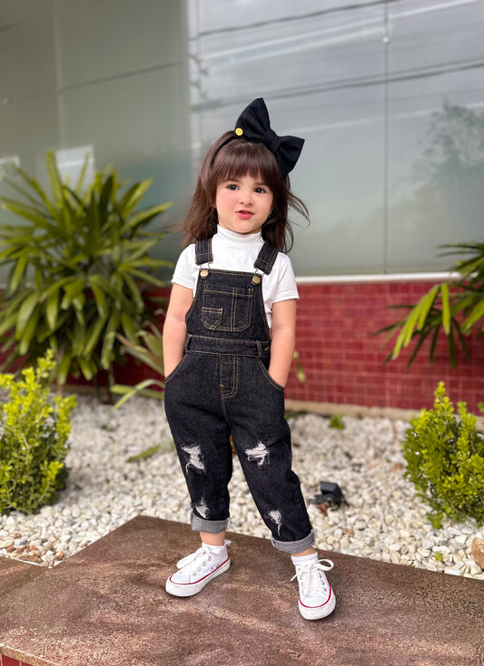 Baby Boy Girl Toddler Ripped Denim Cute Jean Workwear Overalls