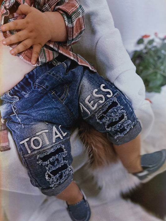  KIDSCOOL SPACE Baby Girls Jeans,Elastic Waistband Inside Ripped  Holes Soft Denim Pants,Light Blue,12M: Clothing, Shoes & Jewelry
