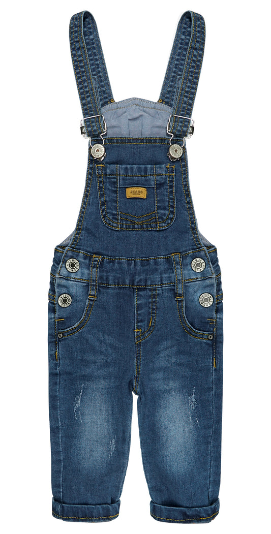 Baby Girls Toddler Boys Adjustable Ripped Fashion Jeans Workwear Overalls