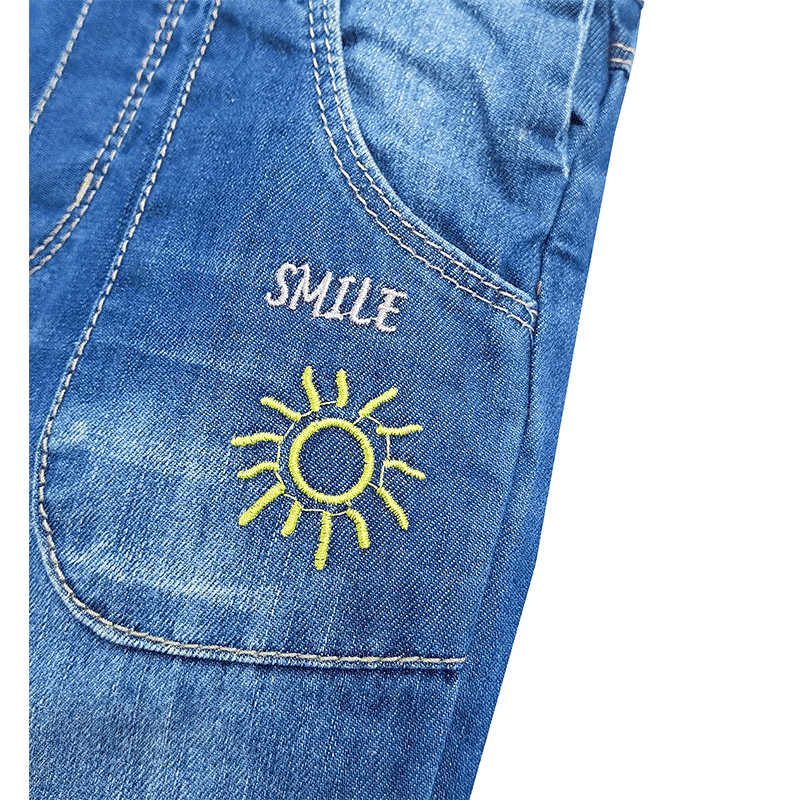 Pure Cotton Baby Sun Star Decor Jeans Overalls