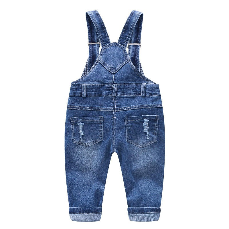 Kidscool Space Baby & Toddler Adjustable Ripped Fashion Jeans Overalls - Kidscool Space