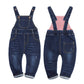 Toddler Water Washed Ripped Soft Denim Overalls