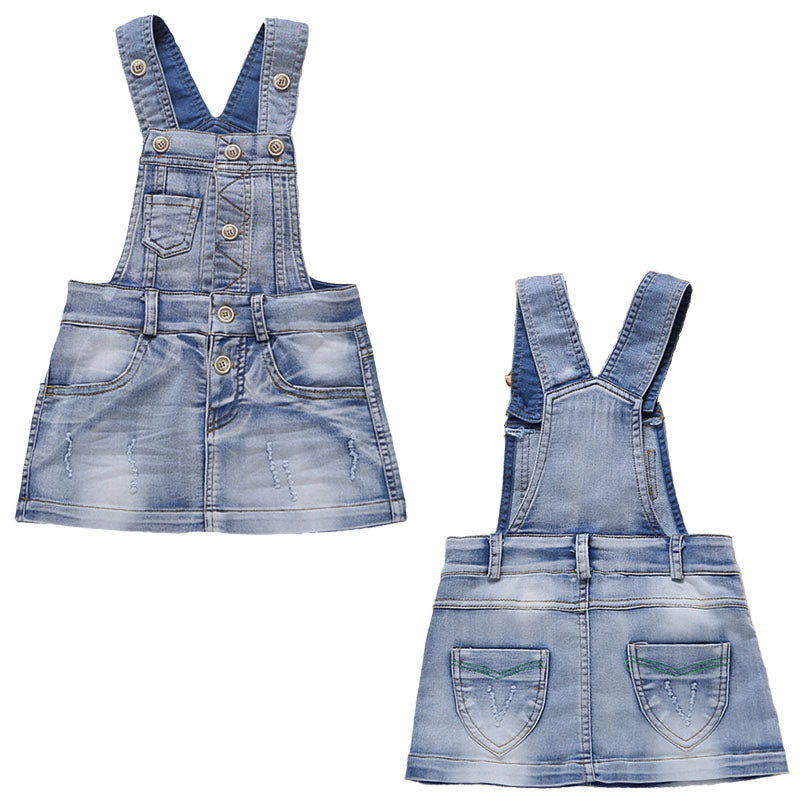 Buy Unmega 2Pcs Toddler Baby Girl Lace Sleeve T Shirt Strap Denim Skirt  Overall Dress Outfit Set (Blue, 120/3-4 Years) at Amazon.in